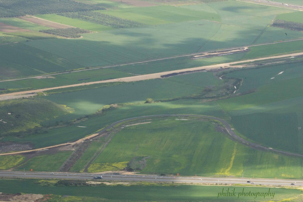 View of the brook, Kishon, from Mt. Carmel - where false prophets were slaughtered by Elijah